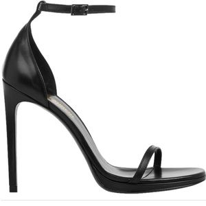 Saint Laurent Black Jane Leather Heeled Sandal